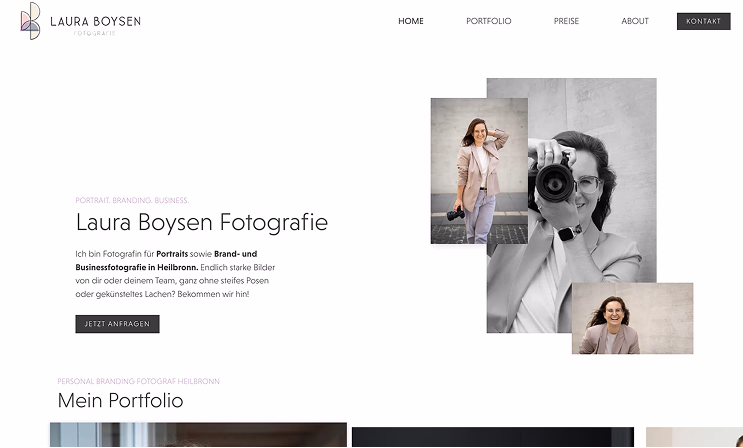 Screenshot des Projekts: lauraboysenfotografie.de