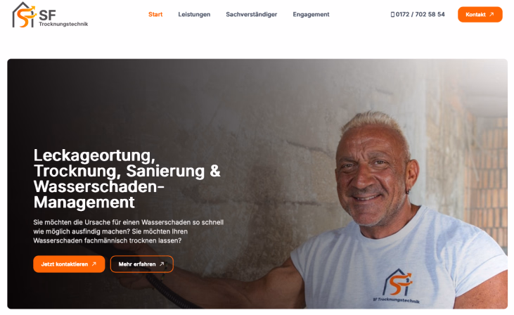 Screenshot des Projekts: sf-trocknungstechnik.de