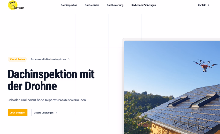 Screenshot des Projekts: dachinspektion-ueberflieger.de